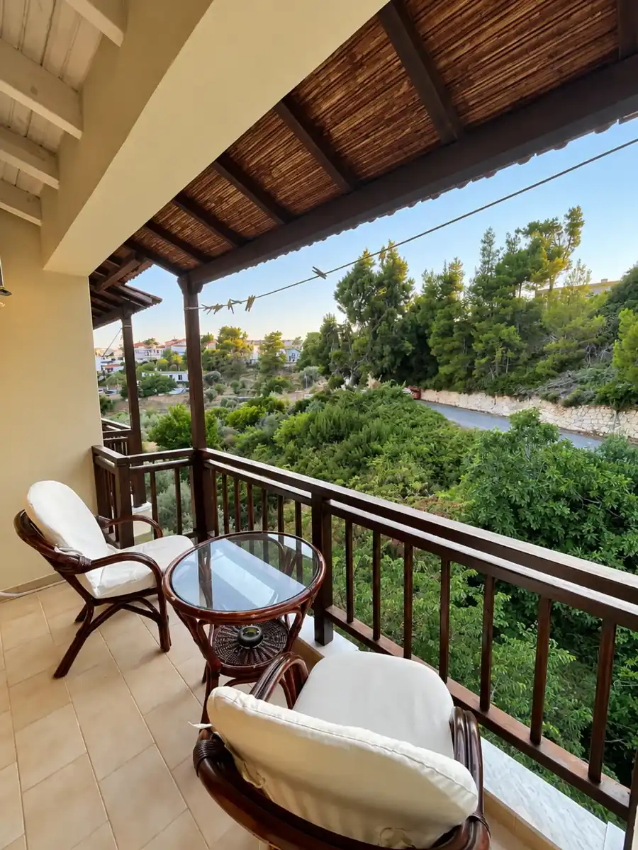 Balcony overlooking the greenery